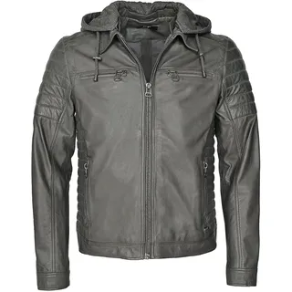 Lederjacke MAZE "Lederjacke 42021310", Herren, Gr. M, grau, Obermaterial: 100% Lammnappaleder LANA. Futter: 100% Baumwolle CO., Jacken Lederjacke