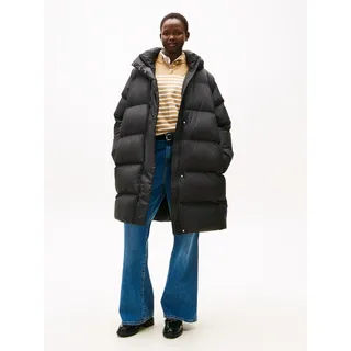 Daunenmantel TOMMY HILFIGER CURVE "CRV MODERN DOWN REG COAT", Damen, Gr. 46, schwarz, Steppware, Obermaterial: 100% Polyester. Futter: 100% Polyamid. Wattierung: 100% Daunen, unifarben, Mäntel Daunenmantel, in großen Größen