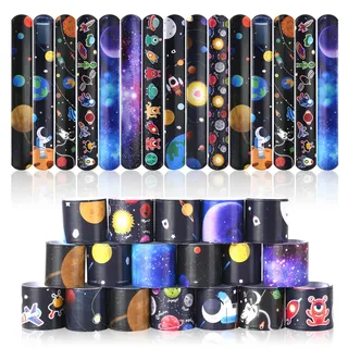 flintronic 30Pcs Schnapparmbänder für Kinder, Bunte Armbänder mit Tier/Weltraum/Dinasour/Einhorn/Meerjungfrau Schnapparmbänder Mitgebsel Kindergeburtstag Gastgeschenke, für Kinder Jungen & Mädchen