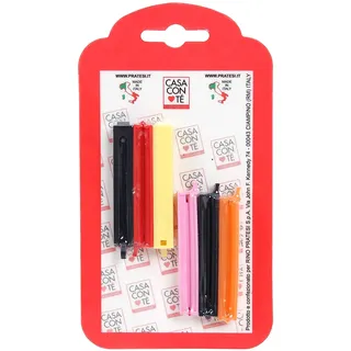 Pratesi 203175 Confezione 6 CHIUDISACCHETTO, 18/8 Stainless Steel, Multicolor