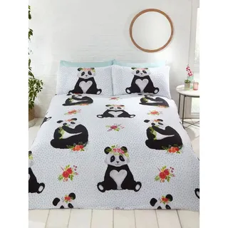 Rapport Home Bettwäsche-Set Panda, Baumwolle, Mehrfarbig, 2-teilig, Größe: Einzelbett 135 x 200 cm