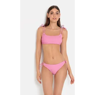 Bustier-Bikini-Top LSCN BY LASCANA "Lou", Damen, Gr. S, N-Gr, rosa (hellrosa), Elasthan, Polyester, Strukturmuster, Bikini-Oberteile Bustier-Bikini-Top, aus trendiger Strukturware