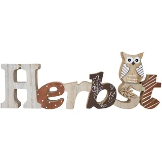 HEITMANN DECO Herbst-Schriftzug aus Holz – Herbstdeko in Braun/Natur (28 cm) – Deko aus Holz für Tisch, Fenster & Regal