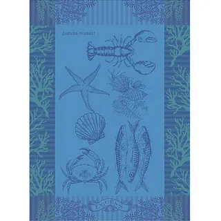 GARNIER-THIEBAUT Geschirrtuch L'OCEAN BLEU 56 x 77 cm 100% Baumwolle