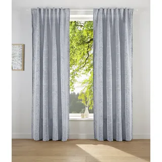 Vorhang "LESKA" Gr. 3, grau, B:132cm H:225cm, Jacquard, Polyacryl, Polyester, LEGER HOME BY LENA GERCKE, Gardinen, Vorhang, blickdicht, glatt, gewebt, monochrom, verschiedene Größen