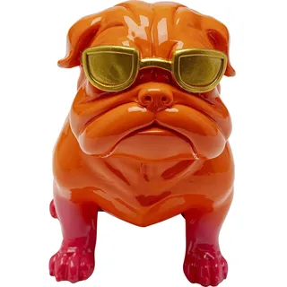Kare Design Deko Figur Fashion Dog, Orange, Deko Objekt, Hund Motiv, handbemalt, 17x11x20 cm (H/B/T)
