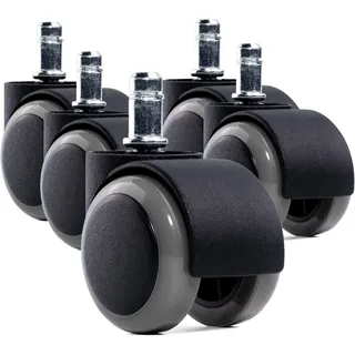 Wintex 5 Bürostuhl Rollen 11mm – Hartbodenrollen für alle Oberflächen: Parkett, Hartboden, Laminat – Rollen für Bürostühle, Schreibtischstuhl, Drehstuhl