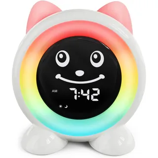 Wecker Kinder Schlaftrainer Kinder, mit Weckfunktion und 11 Lichtmodi | Timer, Snooze-Funktion, Geschenk für Mädchen und Jungen