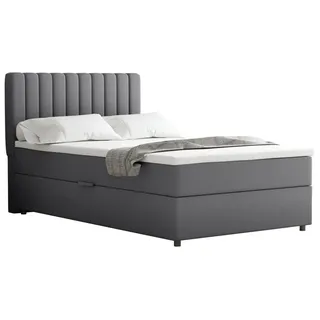 panda möbel gmbh Boxspringbett 120x200 Everest mit Topper, mit Bettkästen, Einzelbett, grau Panda Möbel - Dunkelgrau