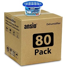 ANSIO Luftentfeuchter 500ml 80 Stück Kondensation Entferner Feuchtigkeitsabsorber Luftentfeuchter für Feuchtigkeit, Schimmel, Feuchtigkeit in Haus, Küche, Kleiderschrank, Schlafzimmer, Wohnwagen,