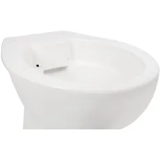 Bild von 'aquaSu® Stand-WC Igeno, spülrandlos weiß, 45 x 47 cm Erhöhung, Tiefspüler mit waagerechtem Abgang, Tiefspül WC ohne Spülrand, Erhöhte Toilette bodenstehend, Sanitärkeramik in 57103 6