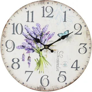 Ambiente Haus Lavendel Wanduhr 28 cm analog weiß