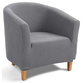 TIANSHU Sesselschoner Elastisch Sesselüberwurf, Modern Club Chair Stretch Sesselhusse, Universal Sofabezug für Einzelsofa, Bezug für Clubsessel (Hellgrau)