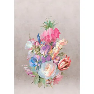 Rasch Tapete 361063 - Fototapete auf Vlies mit Blumen in Braun, Rosa und Grün aus der Kollektion Magicwalls - 3,00 m x 2,12 m (LxB)