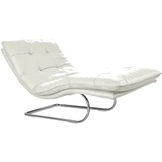 W.Schillig Relaxliege »daily dreams« in Waffelkissen-Optik, wahlweise mit Motor, Freischwingergestell weiß