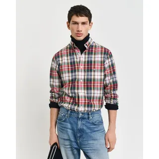 GANT Karohemd »REG POPLIN TARTAN CHECK SHIRT«, Regular Fit Popeline Hemd mit Tartan-Karomuster, rot