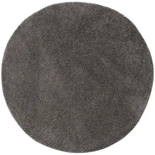 benuta Hochflorteppich Soho Grau ø 250 cm rund , Kunststoff , Rund , 250x250 cm , pflegeleicht , Teppiche und Böden, Teppiche, Hochflorteppiche & Shaggys