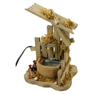 Brunnen mit Krügen und Pumpe 24 cm für Krippenzubehör