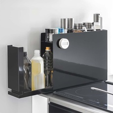 Bild von Küchenregal Metall schwarz 50x36x12cm mit Auszug