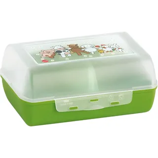 Emsa 513791 Variabolo Farm Family kids snack or lunch box 16x11x7cm transparent, Grün