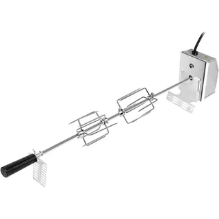 FIVMEN Grillspieß Edelstahl 117cm Drehspieß Grill Set mit Motor und 4X Fleischnadeln Elektrischer Drehspiess Set für Gasgrill Rotisserie Gasgrill Zubehör 220V-240V