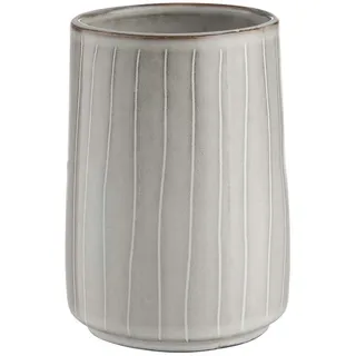 Butlers Zahnputzbecher (4er Set) Henley , Grau , Keramik , 8x11x8 cm , Badaccessoires, Zahnputzbecher