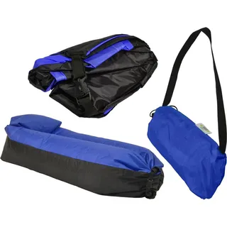 Aufblasbares Lazy-Bag-Sofa 180×70 cm – Dunkelblau – ENERO CAMP Outdoor- & Pool-Lounge - Blau
