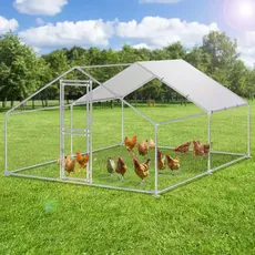 YITAHOME Hühnerstall Freilaufgehege Freilaufgehege Kaninchen mit Sicherheitsschloss und Wasserdichtes PE-Farbtuch, Freigehege für Kaninchen Hühner und weitere Kleintiere Hühnergehege (3x4x2m)