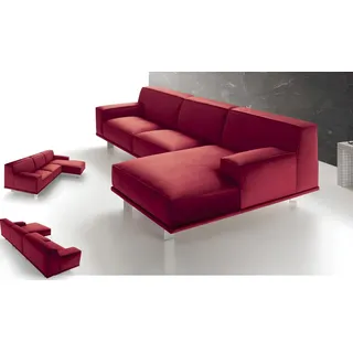 Wohnlandschaft Sofas Eckcouch Textilpolster Design Ecksofa Couch Sofa alfitalia - Rot