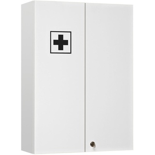Xora Medizinschrank , Weiß , Glas , 4 Fächer , 50x70x20 cm , Badezimmer, Badmöbel, Medizinschränke