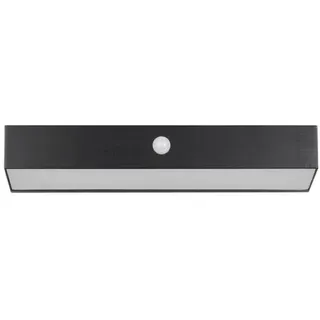 Aussenwandleuchte , Schwarz , Kunststoff , 6x9.4x30.5 cm , mit Schalter, Dämmerungssensor, aufladbar über Usb , Lampen & Leuchten, Außenbeleuchtung, Außenleuchten