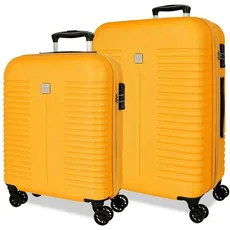 Roll Road India Kofferset, Rosa, 55/70 cm, ABS-Kunststoff, TSA-Verschluss, 90,72 l, 6,36 kg, 4 Doppelräder, Handgepäck, Rosa, Koffer Set