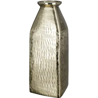 Gilde "Lola, Dekovase", Vase aus Aluminium, mit geritzter Oberflächenstruktur,