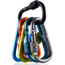 2020 Neu Mini Schlüsselanhänger Karabiner, Zalava 6 Farben Karabiner mit Schraubverschluss Mehrfunktionale Karabinerhaken für Camping, Angeln, Wandern Oder Reisen