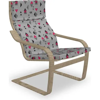ABAKUHAUS Abstrakt Dreieck Poäng Sessel Polster, Pastell Shapes, Sitzkissen mit Stuhlkissen mit Hakenschlaufe und Reißverschluss, Grau Rosa Koksgraue - Grau, Rosa