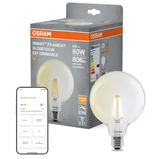 Osram SMART+ Matter Leuchtmittel E27 Globe 6W dimmbar warmweiß