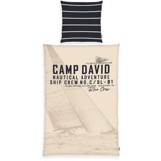 Herding Camp David Bettwäsche-Set, Wendemotiv, Kopfkissenbezug 80 x 80 cm, Bettbezug 135 x 200 cm, mit Reißverschluss, 100% Baumwolle/Renforcé, Mehrfarbig