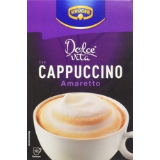 KRÜGER Dolce Vita Cappuccino Amaretto, aromatisiertes Getränkepulver mit löslichem Bohnenkaffee, Cappuccino zum anrühren, 8x 150 g Packung (10 x 15 g Sachets)