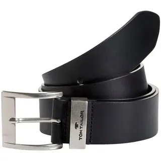 Tom Tailor Herrengürtel Leder 4 cm schwarz 90