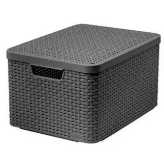 CURVER Aufbewahrungskorb mit Deckel Style L grau