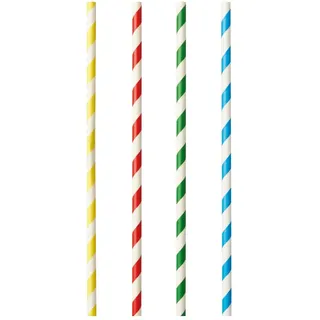 Papstar Trinkhalme Papier 21 cm 100 St. farbig sortiert