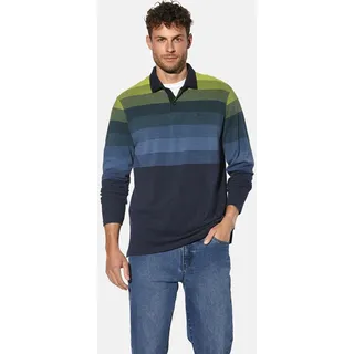 Langarm-Poloshirt BABISTA "Langarm-Poloshirt LEMIN", Herren, Gr. XXL, blau (dunkelblau gestreift), Obermaterial: 100% Baumwolle CO., Shirts Langarm-Poloshirt