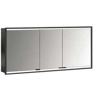 emco prime 2 Lichtspiegelschrank, 1400 mm, 3 Türen, Unterputzmodell, 949713563, Farbe: schwarz/spiegel