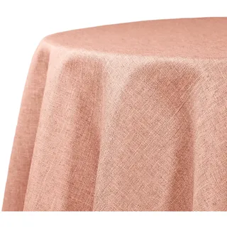 Decomira Tischdecke wasserabweisend Leinen-Optik - Fleckschutz, abwaschbar - Garten-Tischdecke Outdoor, Tischtuch Esstisch - Rosa - 160 cm Rund