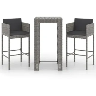 vidaXL Gartenbar-Set 3-tlg. Grau