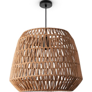 Paco Home Pendelleuchte »POMI«, Leuchtmittel E27 ohne Leuchtmittel, Pendelleuchte Korb Lampe Esszimmerlampe Rattan Papier Boho E27, braun