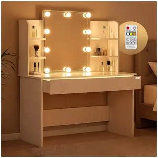CASARIA Schminktisch Lucia Weiß 140x110x40cm mit LED