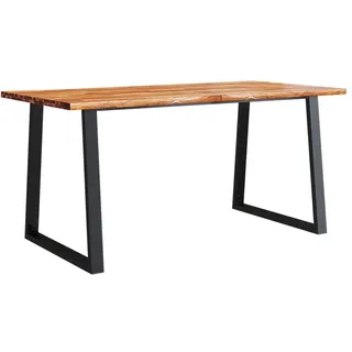 vidaXL Esstisch Baumkante 160x80x75 cm Massivholz Akazie - Braun