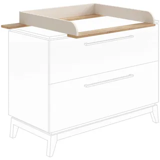 Paidi "STIENE in Beige oder Grau, zur Erweiterung der Kommode", B/H/T ca. 123/12/80cm, Wickelauflage mit eiche Massivholz, und gerundeten Kanten, cashmere, beige, eiche massiv),