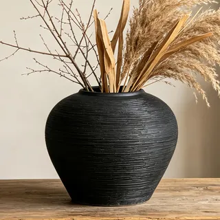 JIDOFUE Große rustikale Keramikvase, 17.3 cm/ 6.8 Zoll Terrakotta-Vase für Zuhause, Wohnzimmer, Landhausstil, für Hochzeiten, Einweihungen, Geschenke